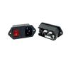 AC Electrical Socket, 3-Pin, Red LED, 250V Rocker Switch, 10A Fuse, Female/Male Inlet Plug Connector, 2-Pin Socket, AUOQKQUT (AC-02) view 2