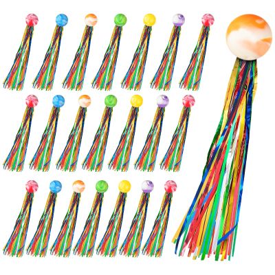 AMFUN 40-Pack Hopping Balls with Colorful Ribbons for Kids