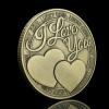 QYZXTH I Love You More Than I Can Say Four-Leaf Clover Love Coin, Antique Silver-Plated Bronze Souvenir view 3