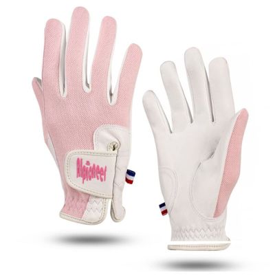RDJOIMBX Women’s Golf Gloves, Breathable Mesh and Microfiber, Perforated Palm Grip, Pink, Size 16