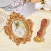 craspire Ring and Heart Wax Seal Stamp, 25 mm Removable Brass Head with Wooden Handle view 4