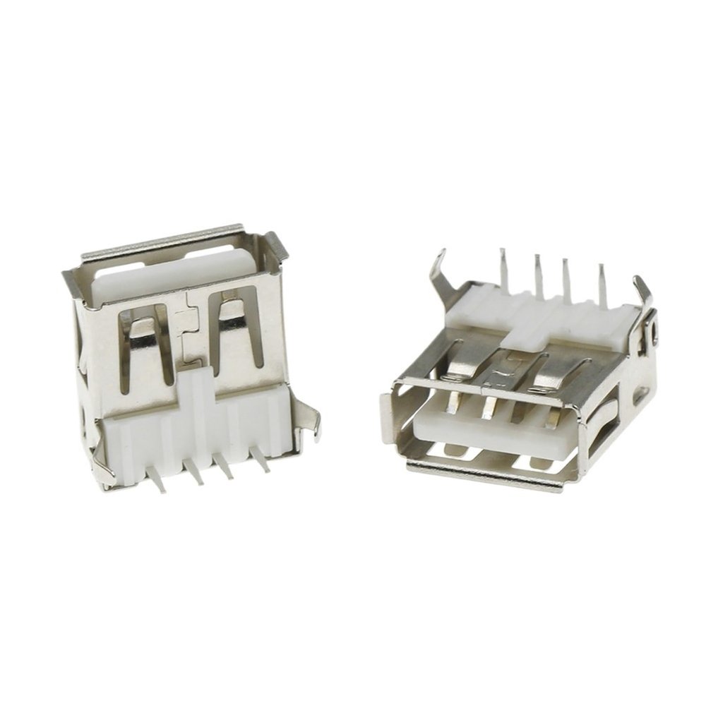 100-Piece 2.0 4-Pin A-Type Female Plug Connector, G54, 2-Foot, 90-Degree, Data Transfer and Charging