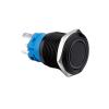 16 mm Black Aluminum Oxide Metal Push Button Switch with Ring LED, Momentary/Latching, Flat Round Head (Yellow LED, 5 V) view 1