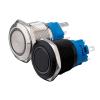 16 mm Black Aluminum Oxide Metal Push Button Switch with Ring LED, Momentary/Latching, Flat Round Head (Yellow LED, 5 V) view 2