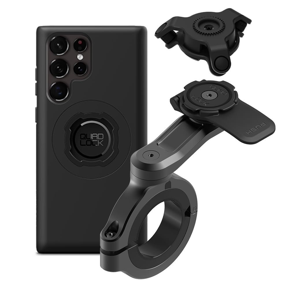 QUAD LOCK Handlebar Phone Mount PRO - Gro with Vibration Dampener and MAG Case for Galaxy S22 Ultra