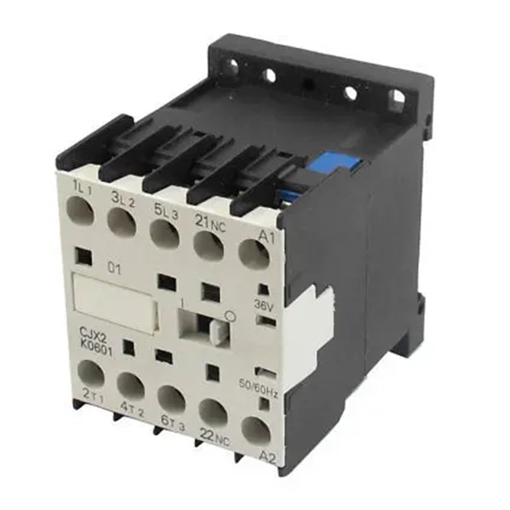 CJX2-K0601 36 V Coil, 35 mm DIN Rail, 6 A, Three-Pole (3P), 1 NC AC Contactor