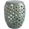 HBJJJ Decorative Ceramic Garden Stool with Glazed Fish-Scale Design, Army Green view 1