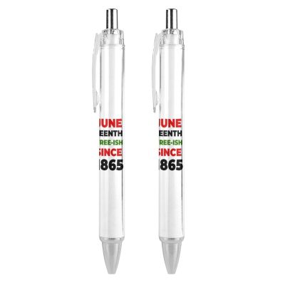 ODHHGDF Juneteenth Day Freedom 1865 Gel Pens, Fine Tip (0.5 mm), Retractable, Smooth Writing, Black Ink, 2-Pack