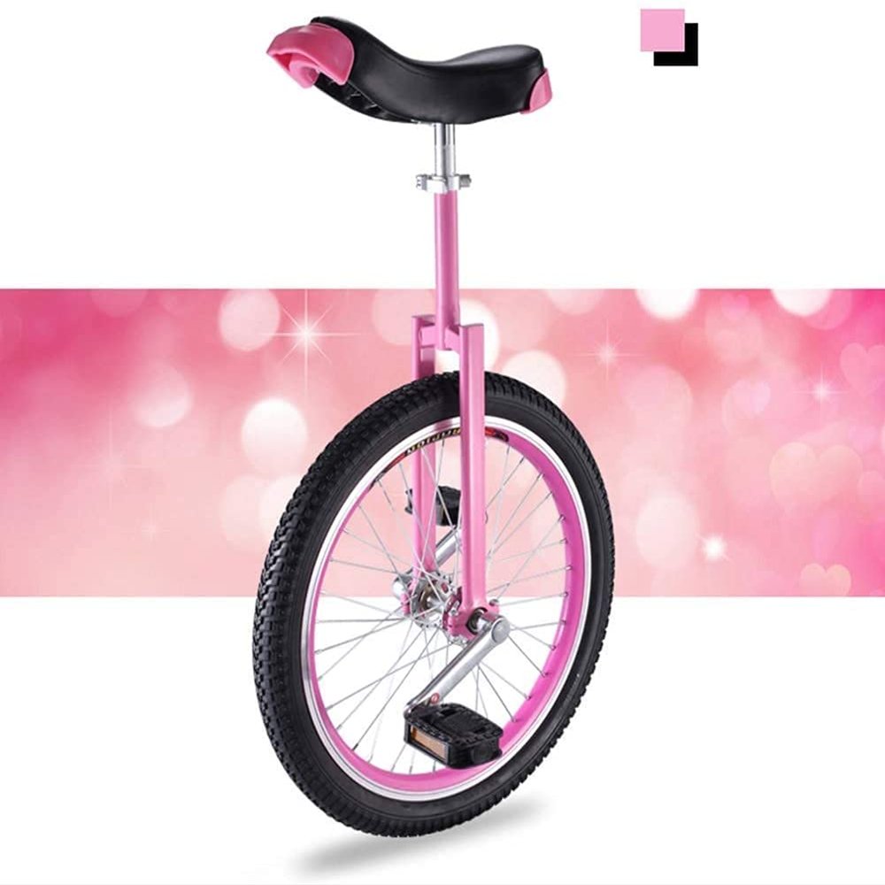 Training Unicycle for Adults and Children, 16/18/20-Inch Wheel, Pink, 20-Inch