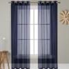 White Sheer Voile Curtain Panel, 250 x 105 cm view 1