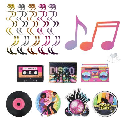 9-Piece 80s Theme Party Hanging Swirl Decorations
