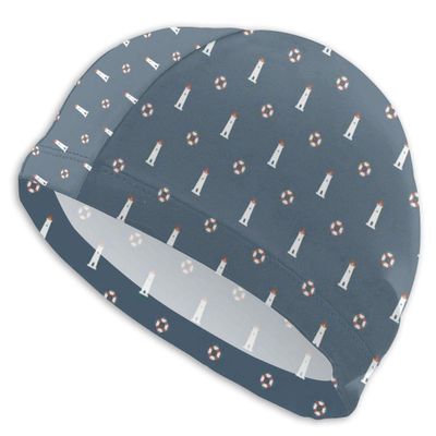 Elastic Swim Cap with Retro Animal Cartoon Design