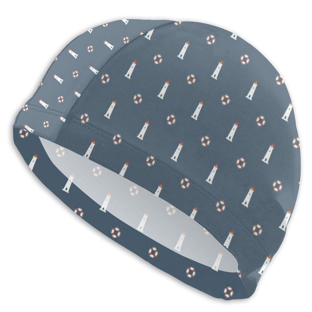 Elastic Swim Cap with Retro Animal Cartoon Design