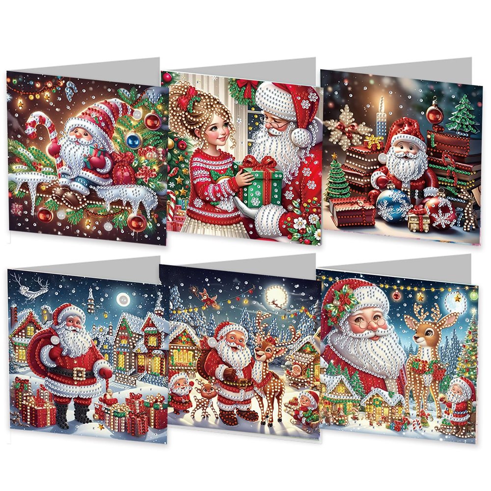 Lebartm 6-Piece DIY Diamond Painting Greeting Card Set