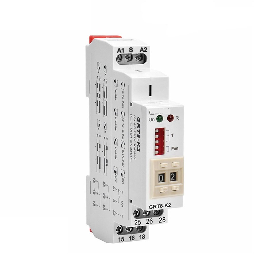 GRT8-K Digital Timer Relay, AC/DC 12–240 V, Multifunction, 1-Piece