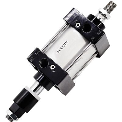 SCJ 125 mm Bore Adjustable-Stroke Aluminum Alloy Double-Acting Piston Standard Pneumatic Cylinder, 1 Pc. (Stroke 50–50 mm)