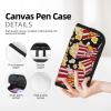 CRJSYCBYB Popcorn Print Pencil Case, Black, One Size, Coin Pocket view 4