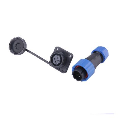 ChunLK SP16 Waterproof IP68 Cable Connector Plug and Socket, Male/Female, 2/3/4/5/6/7/9-Pin, Square DIY (SP16-4S)