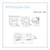 ChunLK SP16 Waterproof IP68 Cable Connector Plug and Socket, Male/Female, 2/3/4/5/6/7/9-Pin, Square DIY (SP16-4S) view 2