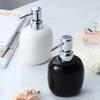 Ceramic Soap Dispenser with Manual Pump, Black and White, 360 ml view 3