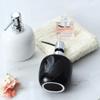 Ceramic Soap Dispenser with Manual Pump, Black and White, 360 ml view 4
