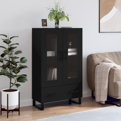 AUUIJKJF Black Highboard, 69.5 x 31 x 115 cm