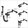 Pot Filler Kitchen Faucet, Double-Jointed Spout, Single-Handle Cold-Water Brass, Black-B/Chrome-A view 3