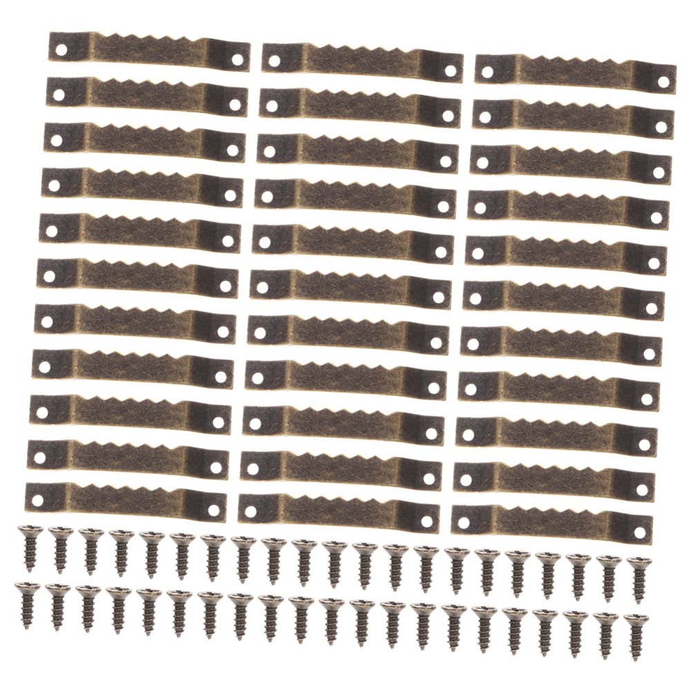 WOONEKY 100 Stainless Steel Toothed Picture Hangers with Screws