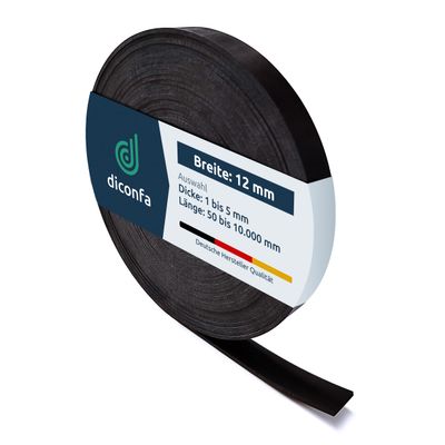 diconfa SBR Rubber Strip, 12 mm Wide, 2,850 mm Long, 5 mm Thick