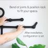 Three by Three Seattle FITCHECK! Minimalist Black Metal Wall Rack, Adjustable and Elegant view 2