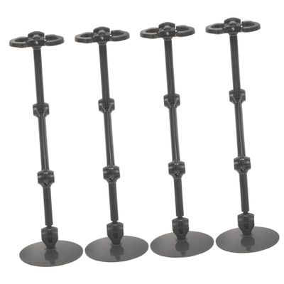 HONMEET 4-Pack Plastic Doll Stands, Black Action Figure Holders for Stable Display and Additional Storage