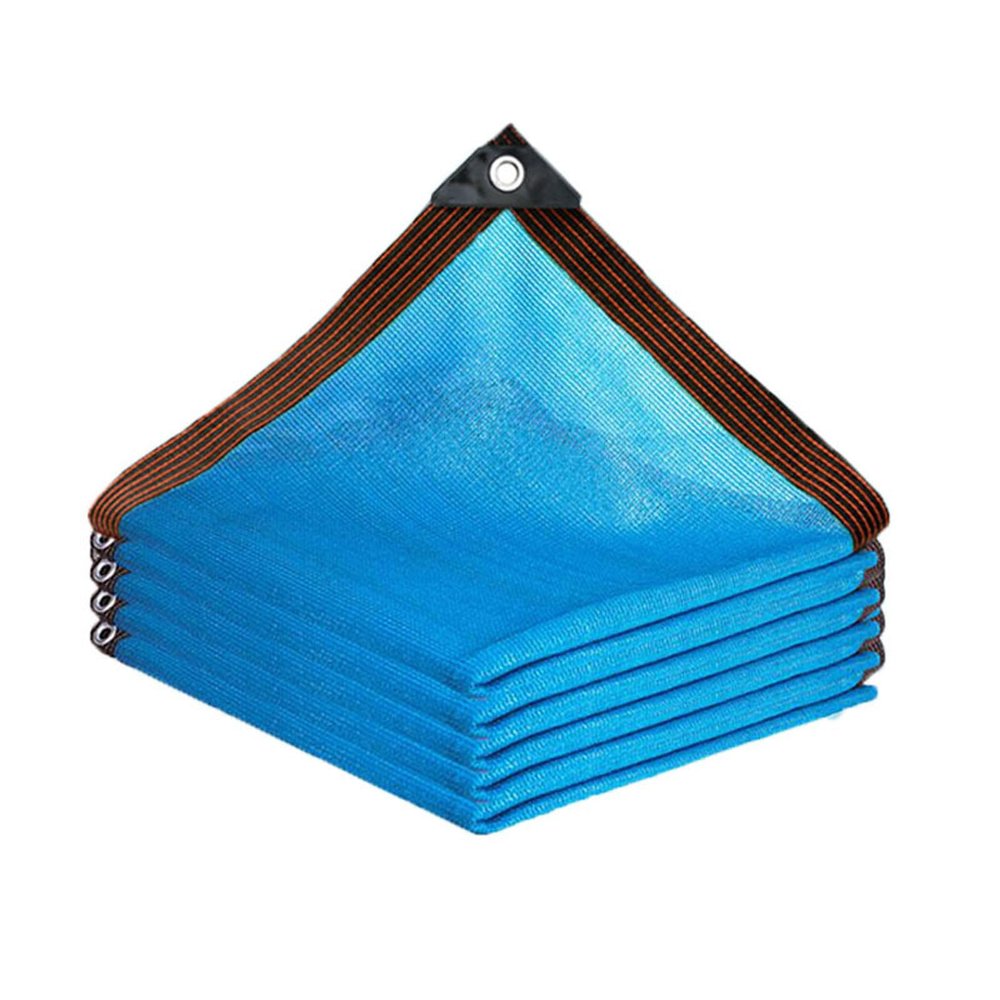 LlAMZYOU Shade Net with Grommets, 88% Shade, Blue, 5 x 11 m