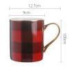 Chessboard Ceramic Coffee Mug with Gold-Colored Handle for Home, Office, and Travel view 2