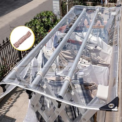 NIANXINN Transparent PVC Tarp with Grommets, 0.35 mm Waterproof Clear Cover, 210 x 450 cm