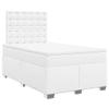 vidaXL Box Spring Bed with Mattress White 120 x 200 cm Faux Leather view 1