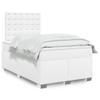 vidaXL Box Spring Bed with Mattress White 120 x 200 cm Faux Leather view 2
