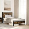vidaXL Metal Bed Frame without Mattress, Smoked Oak, 90x190 cm view 2
