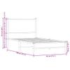 vidaXL Metal Bed Frame without Mattress, Smoked Oak, 90x190 cm view 3