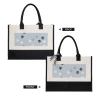 YUNWEIKEJI Paw Print Tracks Cat Canvas Tote Bag view 3