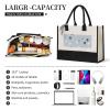 YUNWEIKEJI Paw Print Tracks Cat Canvas Tote Bag view 4