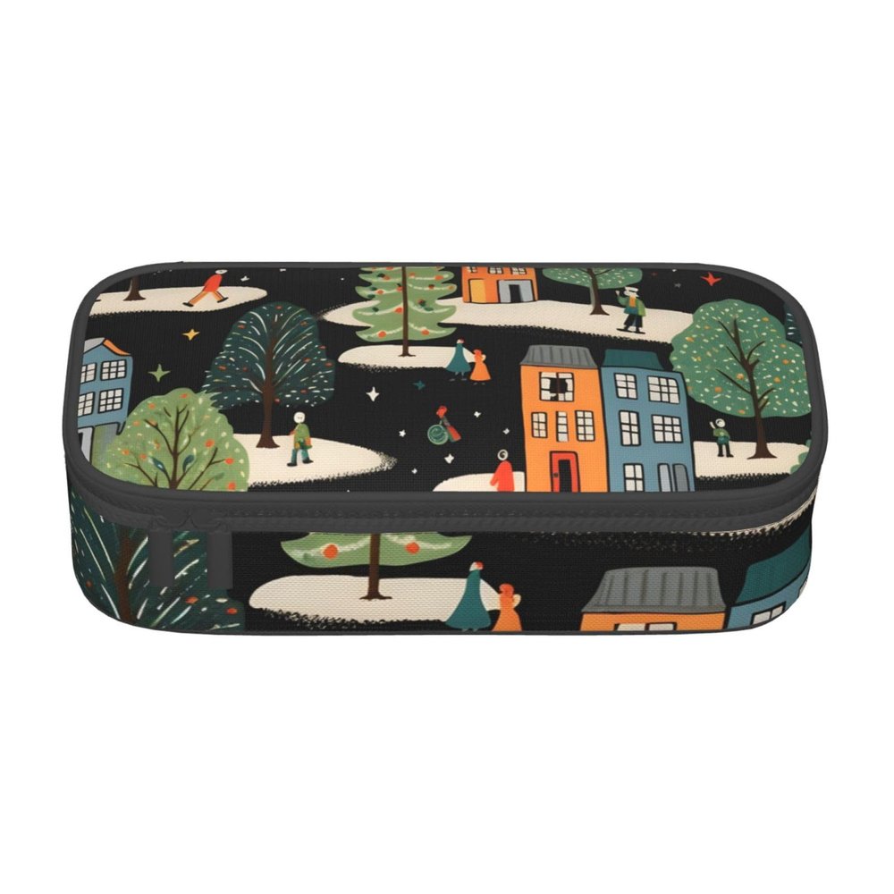 Large Graffiti House Pencil Case for Girls and Boys, Black