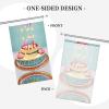Happy Birthday Big Cake Print Garden Flag, Outdoor Decoration, Seasonal Funny Patriotic Decor, Military Gifts, 90 x 152 cm view 2