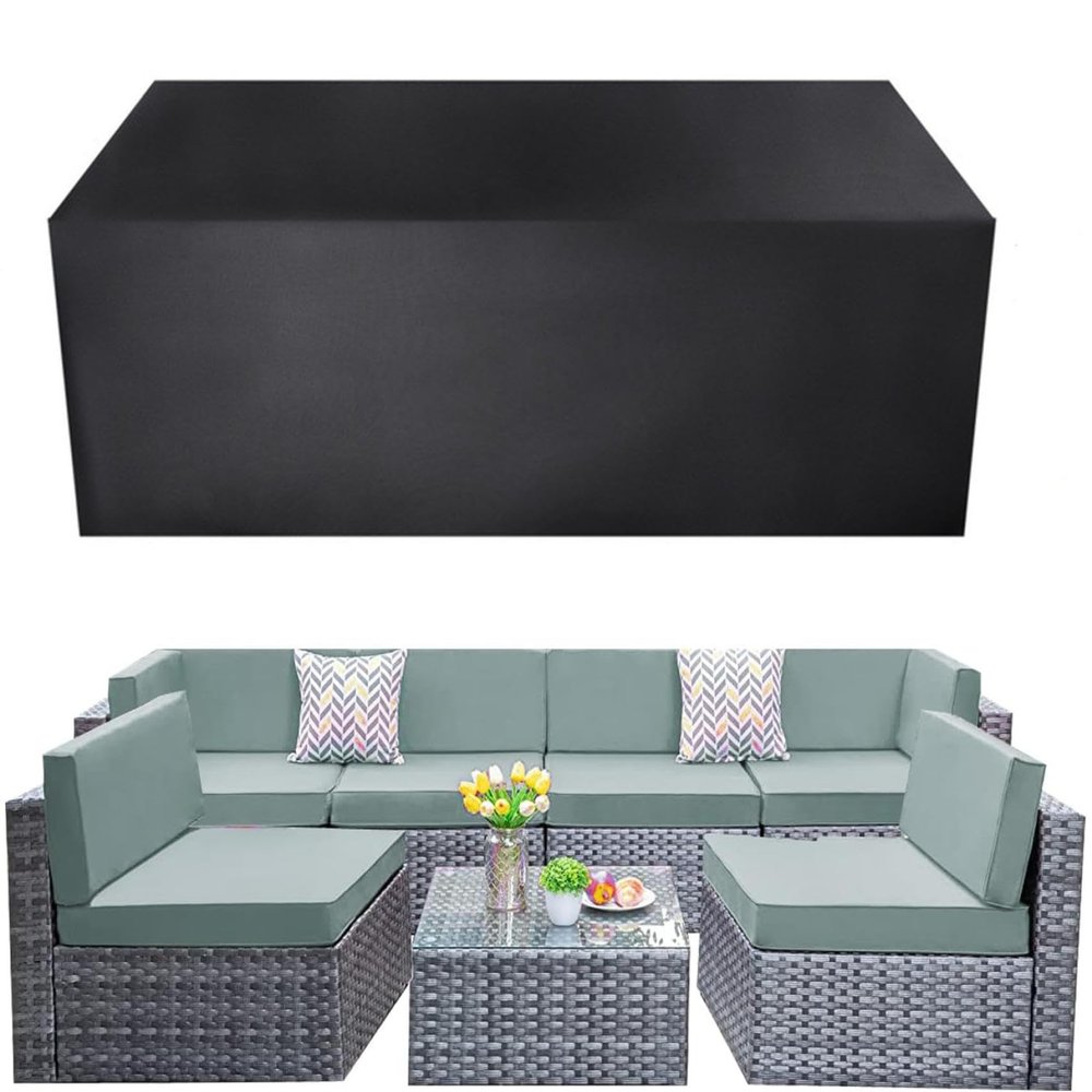 FKKJPJ Outdoor Cover for Sofa Lounge, 140 x 75 x 95 cm, 2-Seat Garden Bench Cover with Side Straps, UV-Resistant 600D Oxford Fabric