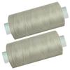 Yline 1,000 m Sewing Thread, 2 Spools, Polyester, Pearl Gray view 3