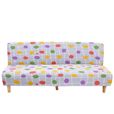 Hixingo Armless Sofa Cover, Non-Slip Polka Dot Stretch Spandex Sofa Bed Cover, 1-Seater, Light Purple