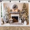 CORFOTO 3.5 x 2.5 m Christmas Tree and Fireplace Photo Backdrop view 2