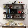 Wall-Mounted Wine Rack with Glass Holder, 1.4 m (55.11 in), B view 2