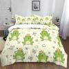XCQHZYQ 3-Piece Bedding Set, 200 x 200 cm, Cream Cartoon Frog Design view 1