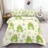XCQHZYQ 3-Piece Bedding Set, 200 x 200 cm, Cream Cartoon Frog Design view 3