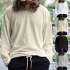 RUMAOZIA Men's Long-Sleeve Waffle-Knit Pullover Shirt view 2